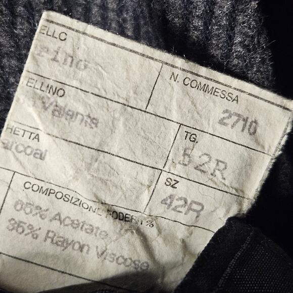 Vintage MARIO VALENTE TORINO Italian Coat Charcoal Gray Wool Cashmere Men US 42R - Picture 10 of 12